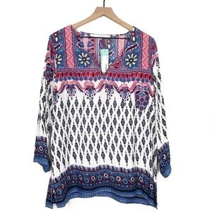 STITCHFIX FUN2FUN Ohio Split Neck Blouse Top XL NWT